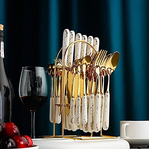 Ensemble de couverts pour mariage et grand restaurant avec support de rangement vertical chic