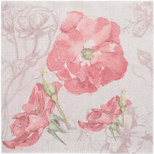 PAPSTAR 250 Servietten ROYAL Collection 1/4-Falz 40 cm x 40 cm rosa Blossom (89291, 5x50 Stück)