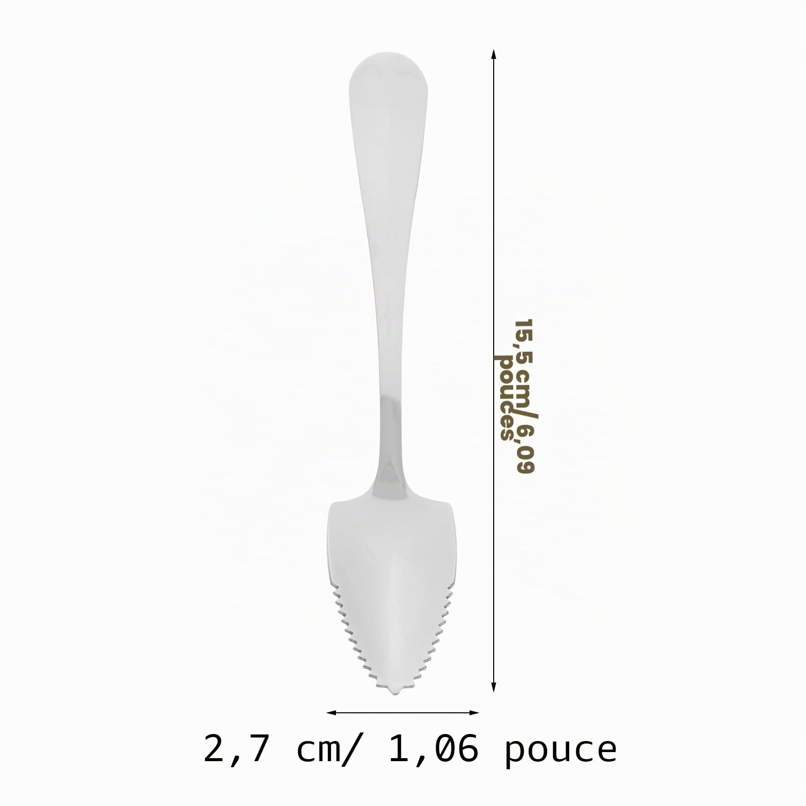 HEMOTON Cuillères À Pamplemousse en Acier Inoxydable avec Dents Cuillères Multifonctions pour Fruits Et Crème Glacée Poignée Antidérapante 6 Pièces 6 Pouces