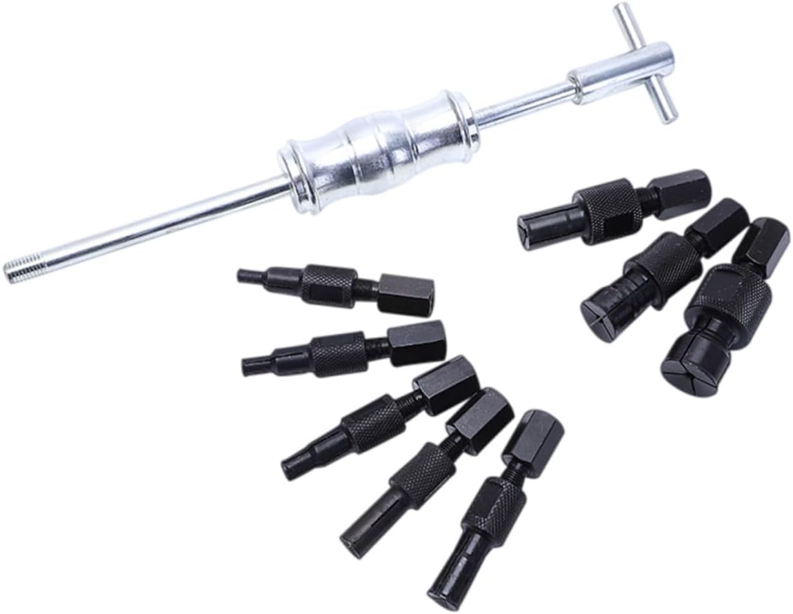 9pcs Inner Bearing Puller Slide Hammer Attachment Set Steel Bearing Extractor Removal Tools for Automotive Hub and Pinion Repair