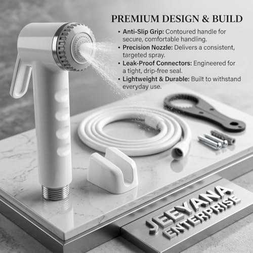 Image of Handheld Bidet Sprayer for Toilet with Hose & Wall Holder | ABS Jet Spray for Bathroom Cleaning,Shower & Hair Care, Pet Wash & Feminine Hygiene