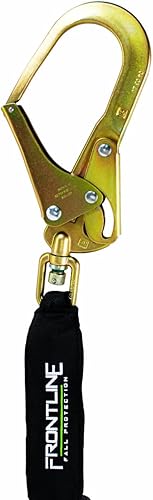Miniatura 3 de Frontline Fall Protection RPW061R - SRL de una sola pierna de 6 pies con extremo de gancho de barra de acero  SRL cumple con OSHA y ANSI
