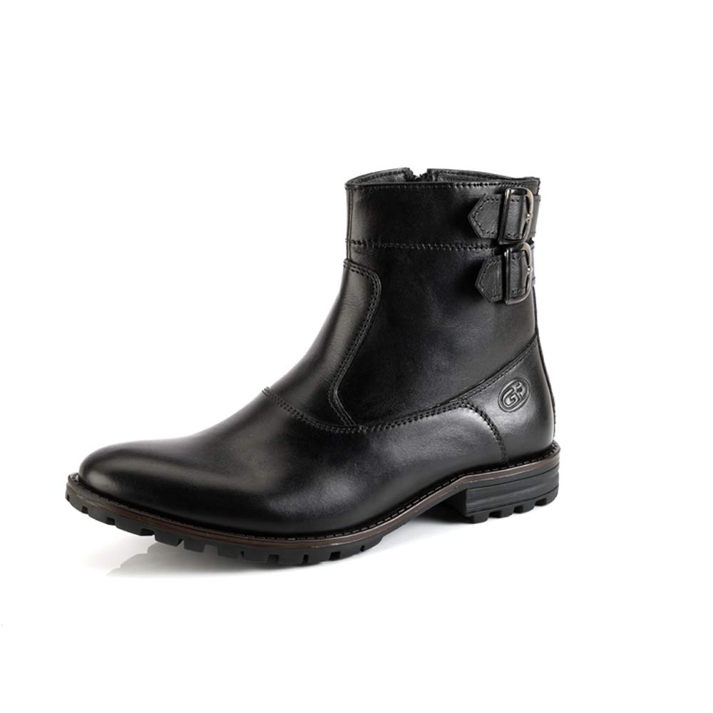LEFORE Mens Genuine Leather Casual Boots with Zipper (K621_Black_7) (B08LZRVZXD) Amazon Price History, Amazon Price Tracker