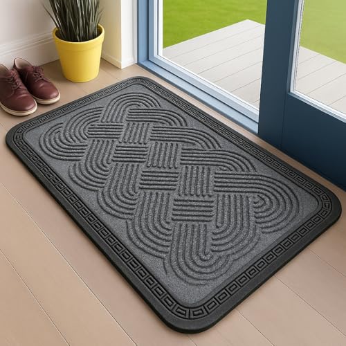 Image of Doormat For Home Entrance Outdoor Rubber Mat Anti Skid Waterproof Foot Mat