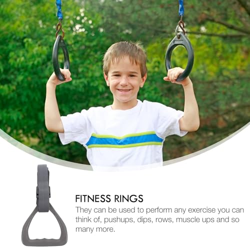 Anillas gimnásticas para fitness con correas ajustables gris miniatura 7