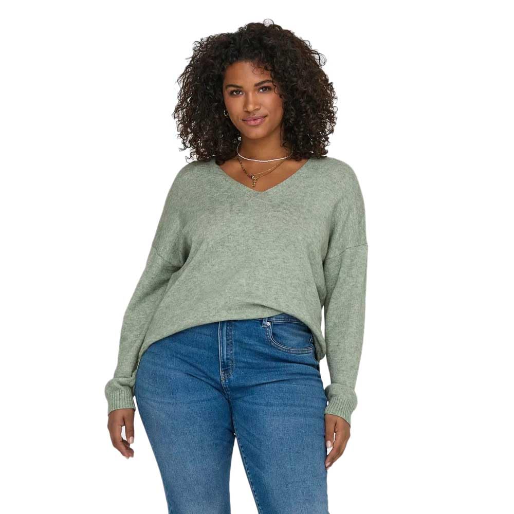 ONLY CARMAKOMA V-Ausschnitt-Pullover CARMARGARETA LS PULLOVER KNT NOOS