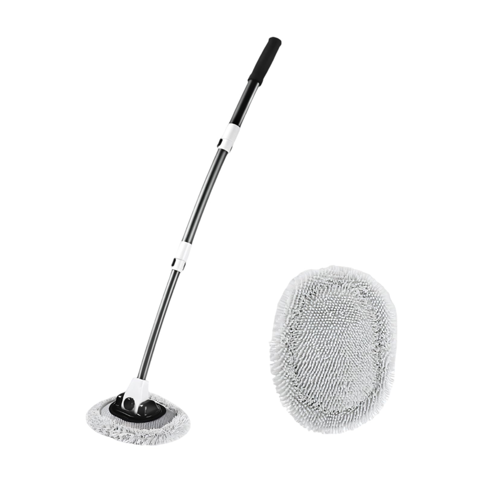 Brosse de lavage de voiture avec manche télescopique - Brosse de nettoyage multifonction à long manche pour fenêtre de maison rétractable