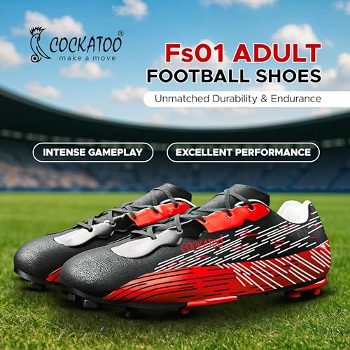 Image of Cockatoo FS01 Adult Football Shoes, PVC Synthetic Leather Football Shoes for Men, Lightweight Comfort & Maximum Grip, Tested with No Cracks Upto 1Lakh Kicks