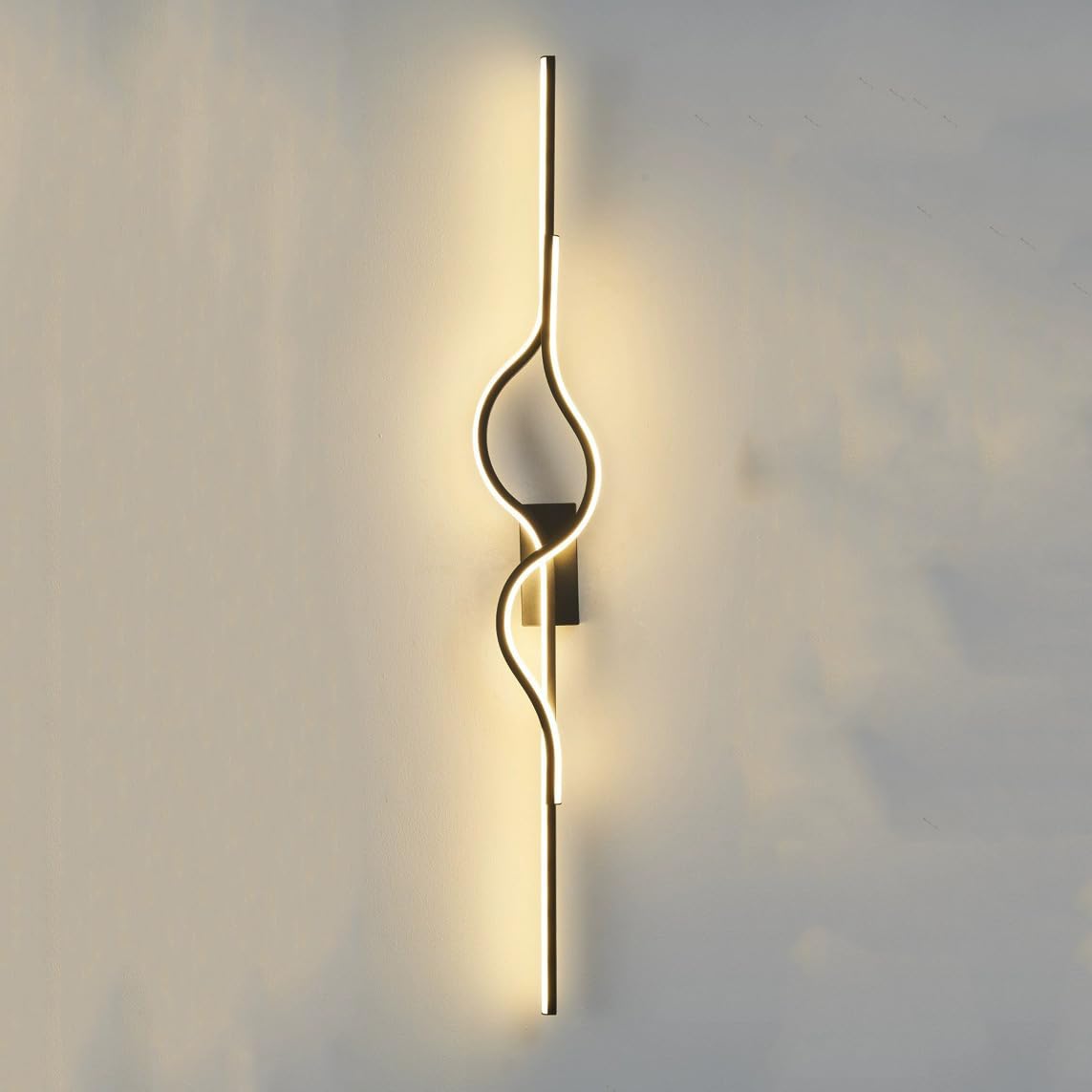 HYJAUSXB Modern Minimalist LED Wall Sconce, Black & d Dimmable Light Fixture for Hallway, Entryway, Bedroom – Linear Design, Perfect Home Décor