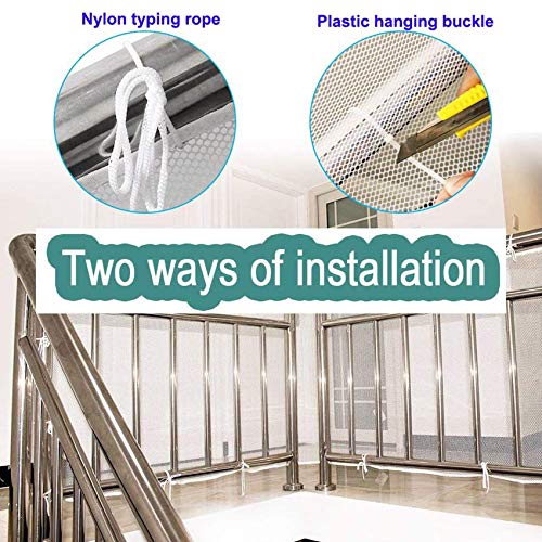 Treppen Schutznetz, 300x 77cm Treppengeländer Sicherheitsnetz,Sicherheitsnetz,Safety Net,Baby Balkonnetz,Treppe Geländer Zaun Mesh,Sicherheitsnetz für Kinder,schutznetz treppe,für Babys und Haustiere