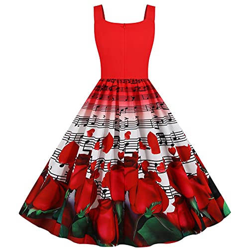 Image of Sister Amy Girl Printed Elastic Sleeveless Shaping Breathable Camisole Skater Dress