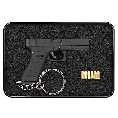 Zhongren G-17 Tactical Mini Pistola Llavero 1: 3 Metal 6 Bullets Pistola Keyring Pistola Key Chain con piezas móviles Gun Model Collection Colgante Bolsa Charm para Ejército Fan Men Gift