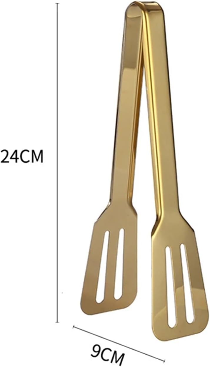 BBQ Tongs, BBQ 18-Styles Gold BBQ Food Tongs Steak Clip Stainless Steel Hollow Cake Bread Grill Clamp Cooking Utensils Kitchen Accessories(Style 7)