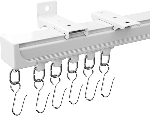 Miniatura 11 de Rieles de cortina de techo de 9 pies, montaje en pared de riel de cortina, cortinas de puerta corrediza montadas en el techo, rieles para