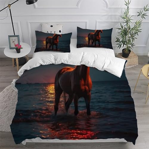 Housse de couette cheval sauvage pour décorer une chambre nature