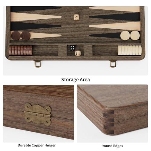 Juego de Backgammon de Madera con Estuche de Viaje miniatura 5