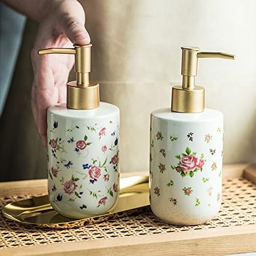 Soap Dispenser Retro Soap Dispenser with Pump Ceramic Lotion Liquid Container for Kitchen Bathroom