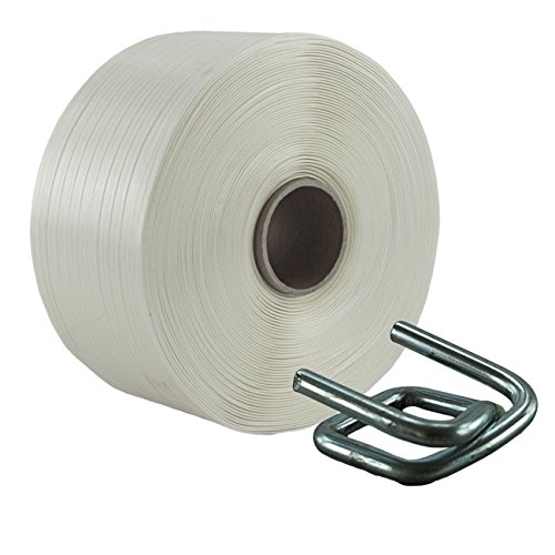 Preisvergleich Produktbild 19 mm Textil Umreifung Set besteht aus Umreifungsband und Metallklemmen phosphatiert
