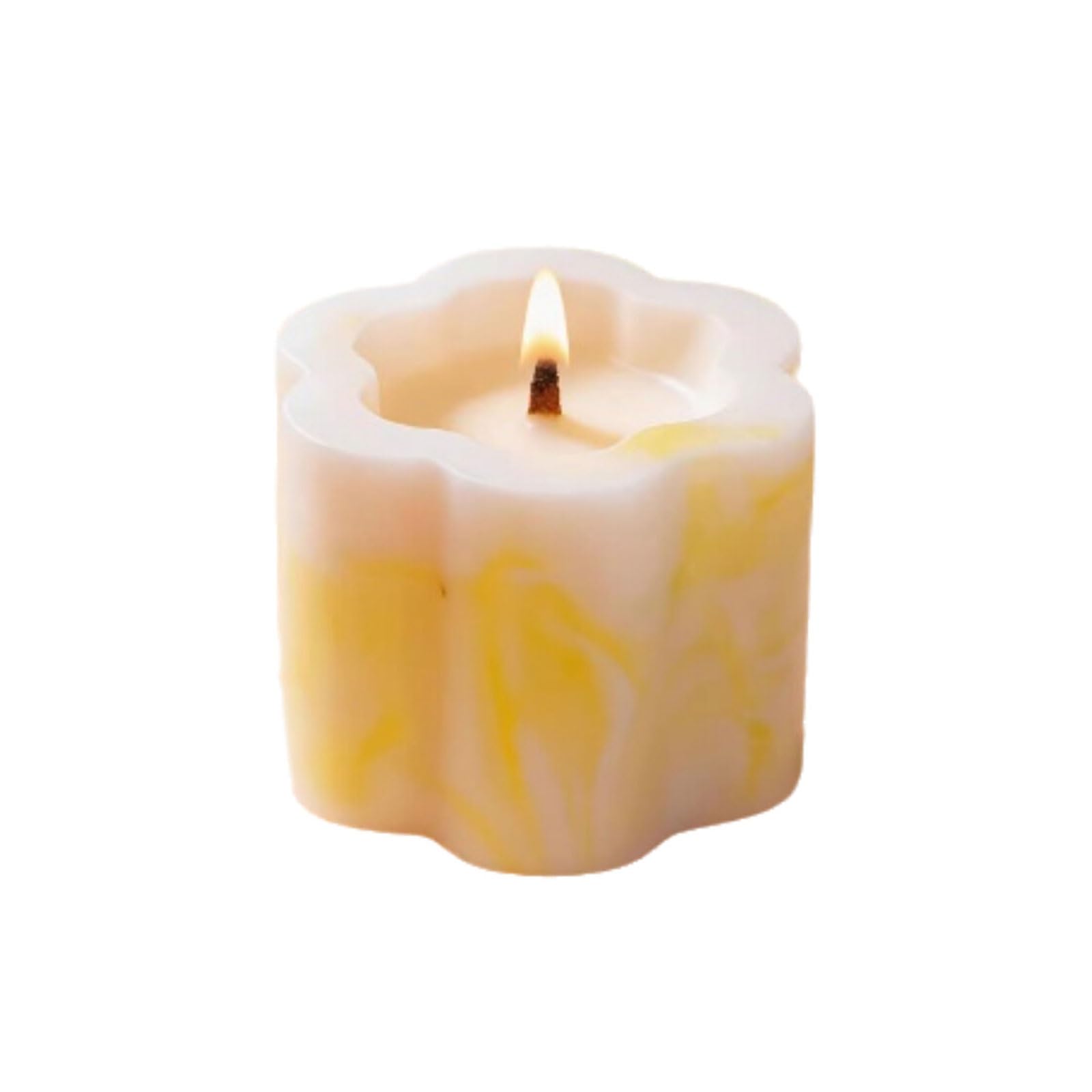 Fhvkrbtx 3Pcs Yellow Scented Candle, Soy Wax Mini Aroma Candles 45 Hour Burn Time Multicolor 9Pcs Home Decor(3Pcs Yellow)