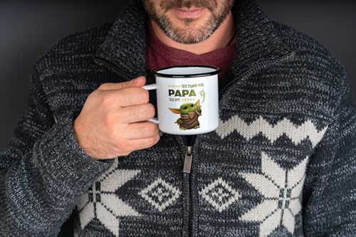 Das MIMIMI stark in dir ist auf den Sack gehen Emaille-Tasse Tasse Sprüchetasse Spaßtasse Geschenkidee Geschenketasse Kindertasse Kindergeschenk (weiß Emaille) (Papas Tasse)
