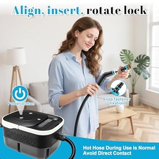 2500W Handheld Steam Cleaner for Home,Portable Steamer Cleaning Machine with Large Capacity Tank & 10 Accessories,Multipurpose Steamer for Kitchen, Bathroom, Tile, Grout,Car Detailing (White)