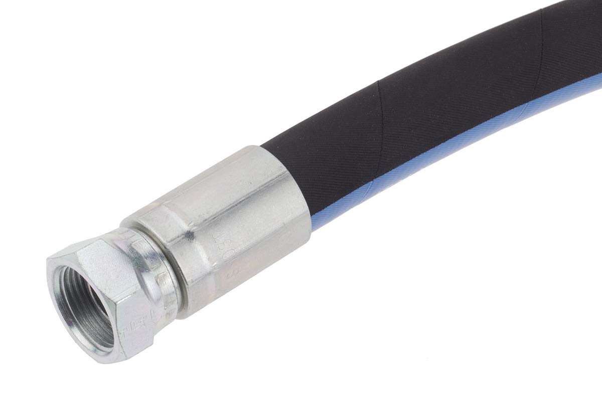 RS PRO Hydraulikschlauch, konfektioniert Synthetisches Gummi Innen ø 19.05 mm, 754mm, max. 215 bar, 100 °C, -40 °C