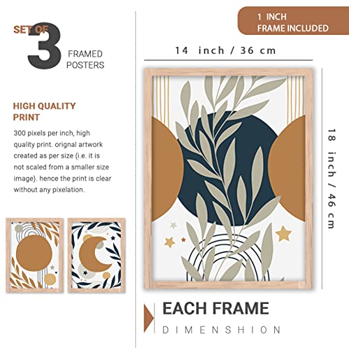 Image of kotart Modern Wall Art Framed Painting for Wall Decoration - Wall Painting for Living Room, Bedroom - Big Size Wall Painting for Wall Decor (Multi, Framed) Set of 3 (Large, Painting 01)