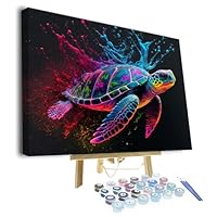 Hjjdiyes Schilderen Ach Nummers Volwassenen Dieren Zee Schildpadden - Schildpad-Number Kits