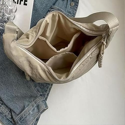 Quantifyn/Corelration Bag, Women's Fashion Plain Color Nylon Crossbody Hobo Bags, Lightweight Crescent Bags4