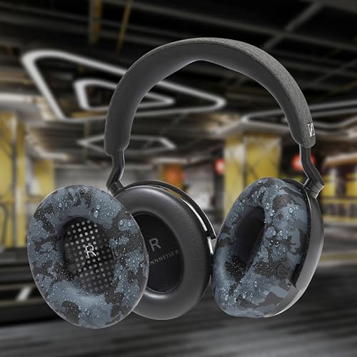Image of WC SweatZ Momentum 4 - Patented Earpad Covers for Sennheiser Momentum 4 Wireless Over Ear Headphones by Wicked Cushions | Sweatproof & Easily Washable | Black Camo