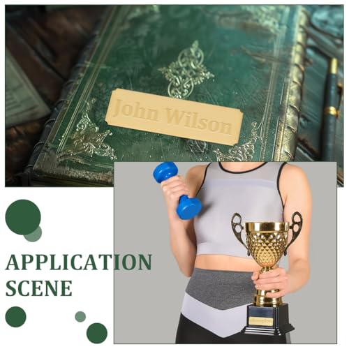 UNICRAFTALE 30 Stück Goldene Namensschilder Lasergraviert 76mm Lang Blanko Für Visitenkarten Rechteckig Massiv Blanko Individueller Namensschildrahmen Namenskartenhalter Für Büroschreibtische