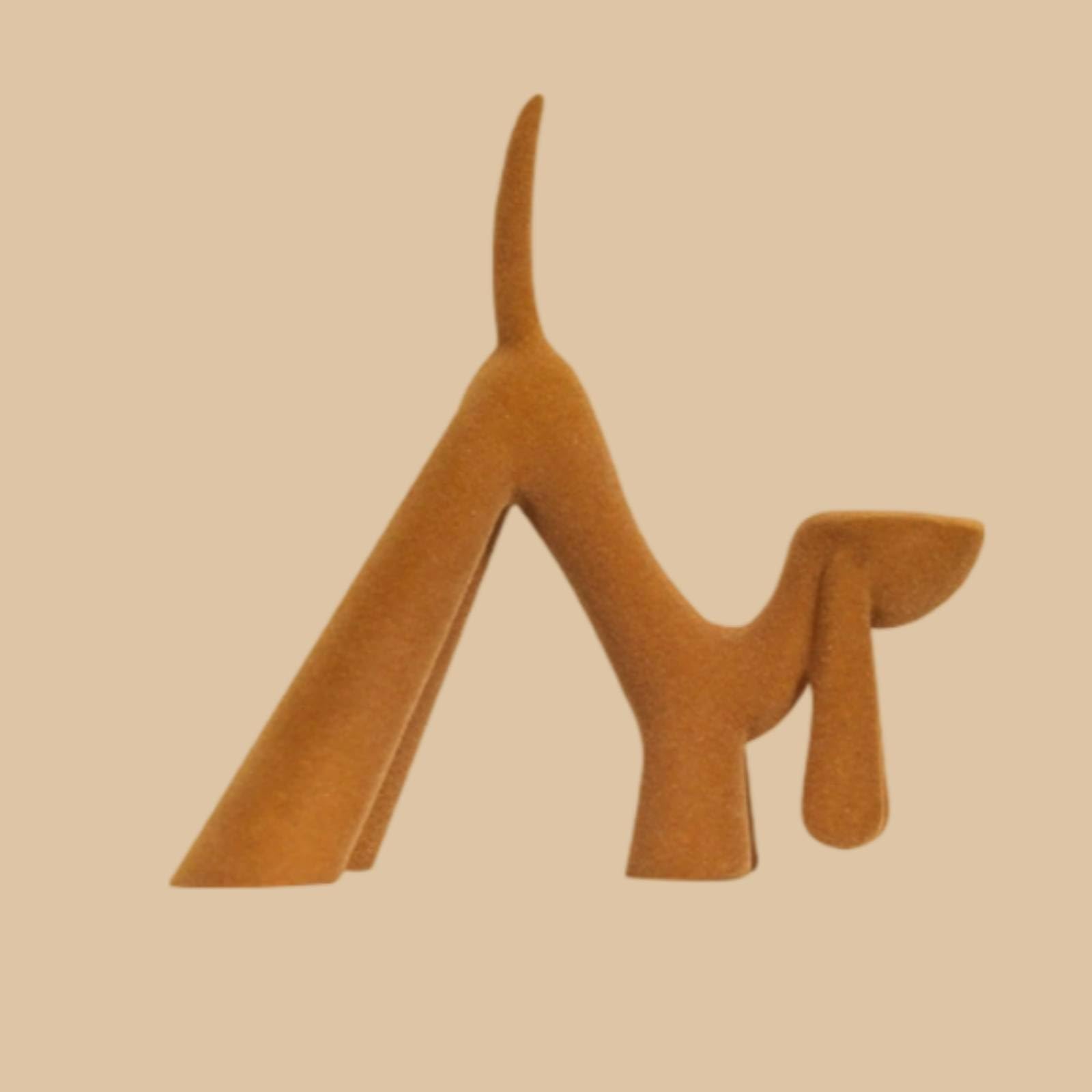 Baoblaze Escultura Metálica Estatua Perro Figurilla Decorativa Adorno Abstracto Estilo Contemporáneo Adecuada para Hogar Estudio Sala Entrada