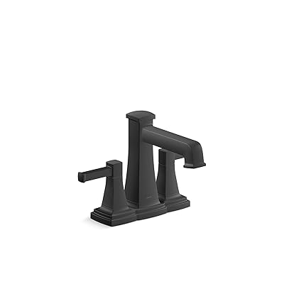 Kohler 27388-4-BL SIMPLICE Centerset Bathroom Sink Faucet, Faucet, 1.2 GPM, Matte Black