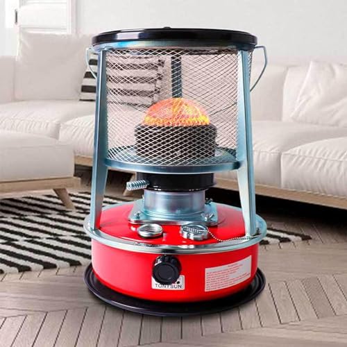 PXDOHQAW Quemador de Queroseno Quemador de Queroseno Portátil Calentador de Espacio para Acampar Cubierta, Calentadores de Aceite Eficiente para Cocinar Tienda de Campaña/One Color/Red-4.6L