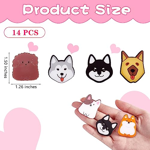 Image of Ornaland 16 Pieces Acrylic Animal Dog Brooch Pins Set Cute Cartoon Puppy Badges Label Pins Creative Backpack Pins Jewelry for Jackets Clothes Hats Decorations