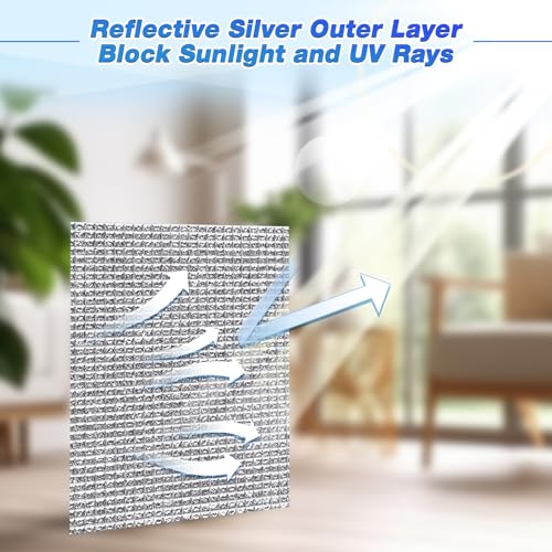 Frienda Rv Window Reflective Insulation Roll 23.6inchx20ft Double Aluminum Foil Heat Bubble Thermal Window Shade Door Cover Blackout for Garage Roof Travel Camper Skylight Shield by Frienda - Image 4