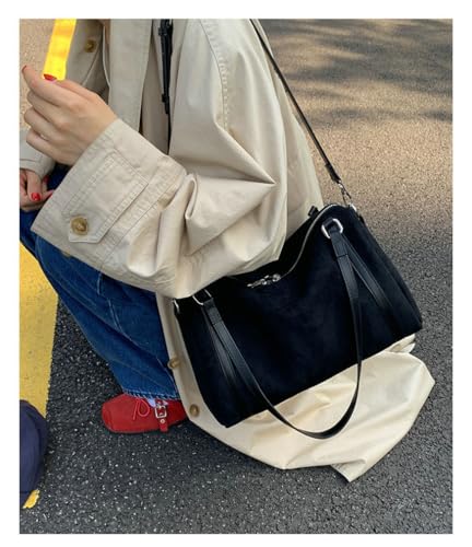 Slouchy Suede Hobo Boston Bags Women Cute Underarm Shoulder Bag Crescent Crossbody Purses Travel Satchels Tote Handbag 20253
