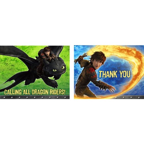 Hallmark How to Train Your Dragon Invitation & Thank You (8 Pack)