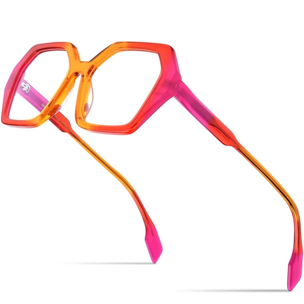 Occhiali da vista in acetato multicolore Montatura da donna Occhiali da vista oversize moda Occhiali da vista