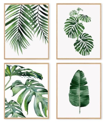 Lienzos de hojas tropicales de 50 x 70 cm para renovar la decoración de paredes vacías