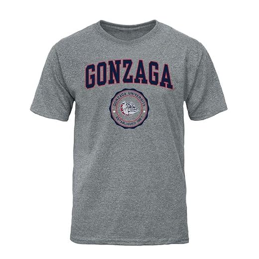 Ivysport Gonzaga University Bulldogs Short-Sleeve T-Shirt, Heritage, Charcoal Grey, X-Large