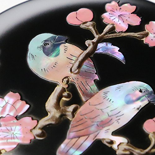 Amazon | 螺鈿朱肉入れ 桜に樫鳥 大 高岡漆器 | 朱肉・スタンプ台