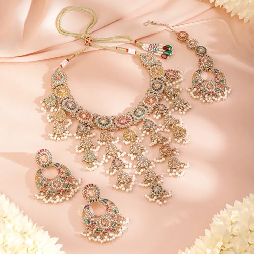 Image of Rubans Pearl Beaded Necklace Set Jewellery Gift for Women & Girls