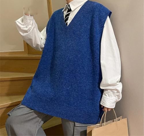 Men's Casual Sweater Vest Warm Autumn and Winter Sleeveless O-Neck Pullover Sweater Vest4