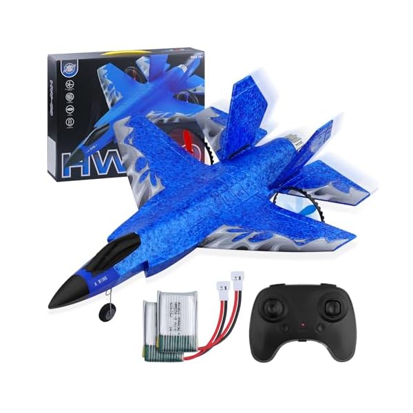 Henakmsl RC Flugzeug F35 2CH HW39 Fighter 2.4GHz Ferngesteuertes Flugzeug RTF fÃ¼r AnfÃ¤nger, Kinder und Erwachsene mit Nachtlichter USB Aufladung (Blau)
