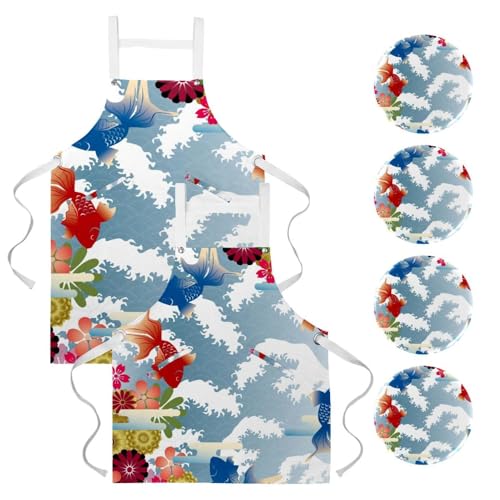 Tablier de serveuse multicolore idéal pour la pâtisserie au bistrot