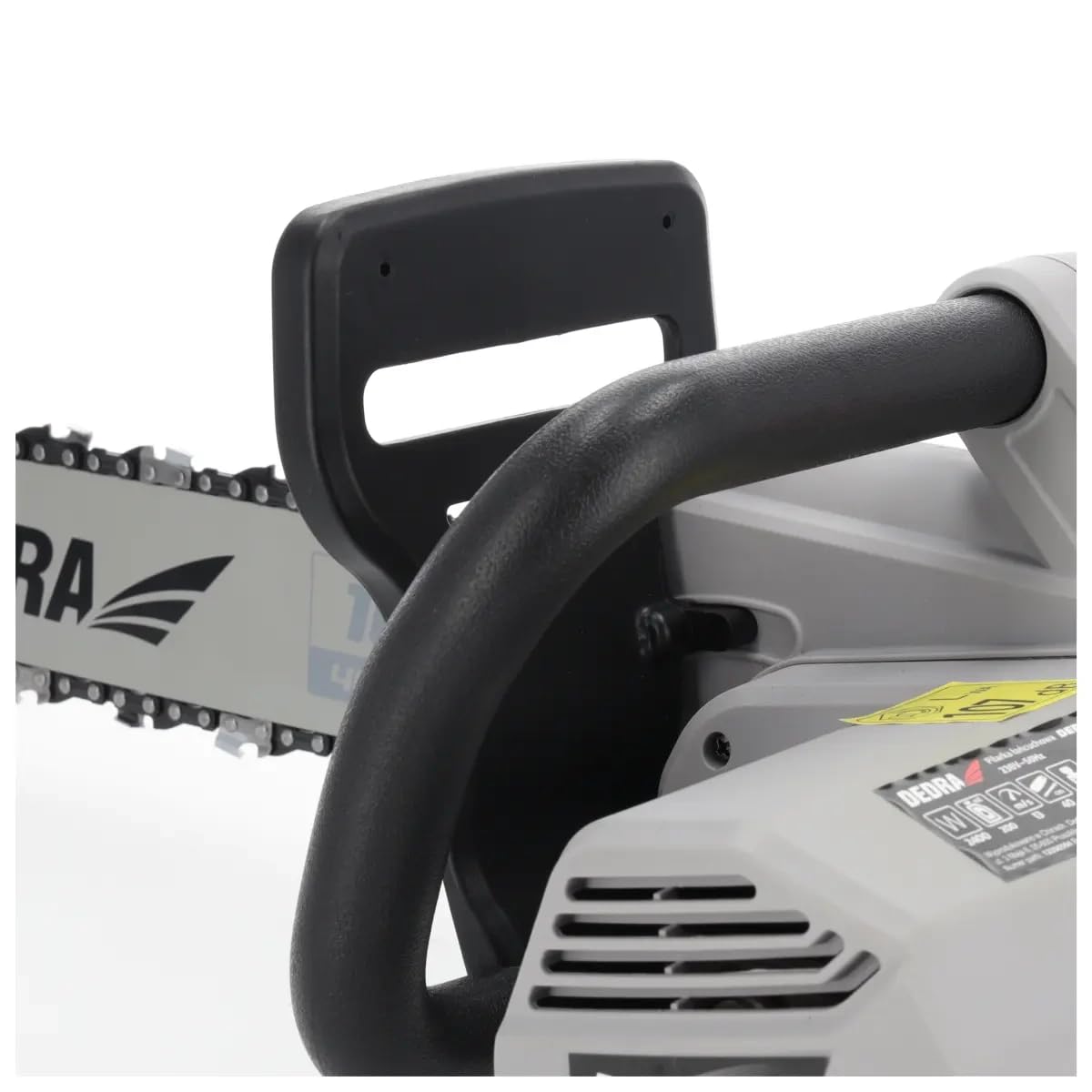 Dedra DED8701 – pilarka łańcuchowa elektryczna 2400 W, prowadnica 40 cm, łańcuch Oregon, automatyczne smarowanie, beznarzędziowe napinanie, hamulec bezpieczeństwa