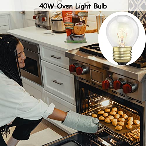 Oven Light Bulb 40 Watt Appliance Bulb, G45 Clear - High Temp 120V 415 Lumens E26 Standard Base, Appliance Light Bulb For Oven Stove Refrigerator Microwave 4-Pack #TOP4