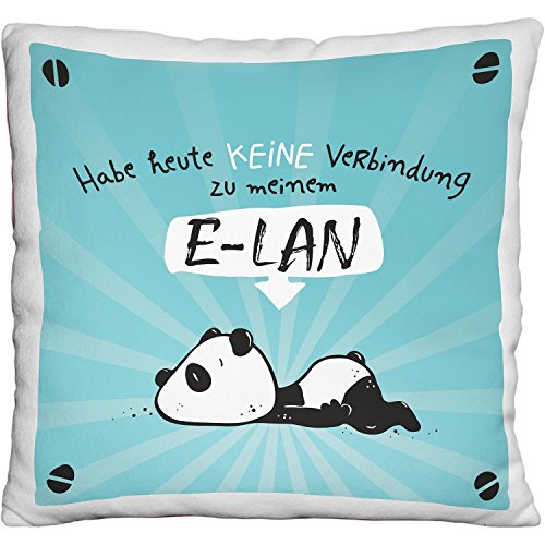 Die Geschenkewelt 45676 kleines Plüsch-Kissen mit Panda-Motiv E-LAN, Zier-Kissen, ca. 25 cm x 25 cm