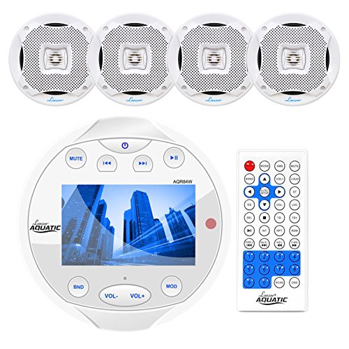 round marine stereo with bluetooth